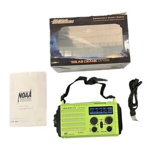 Solar Crank CR1009 NOAA Emergency Weather Alert Radio AM/FM/SW Light Compass +